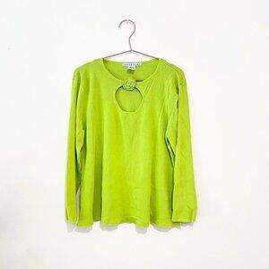 Vintage 90s/y2k Lime Green Ribbed Top